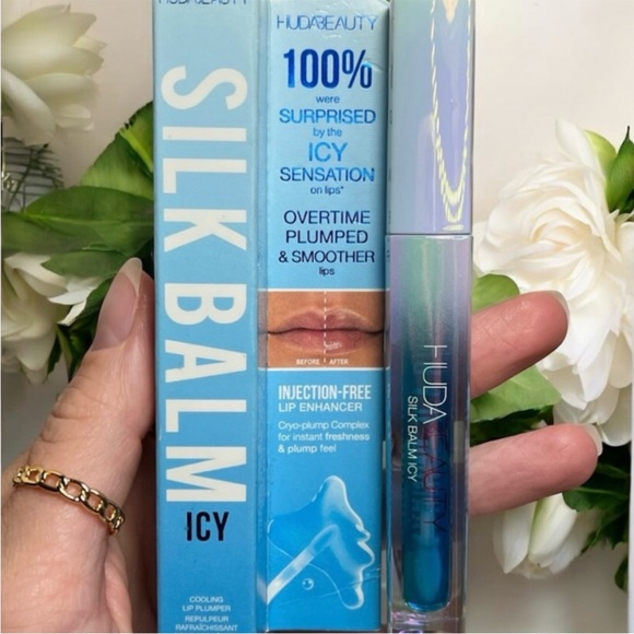 Huda Beauty ICY Silk Balm Cooling Lip Plumper NIB - Picture 1 of 6